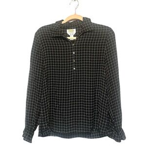 Talbots size 6 pure silk blouse button‎ up